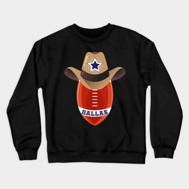 Xtreme Apparrel Dallas Cowboys Football Skyline Crewneck Sweatshirt by ZeroOne